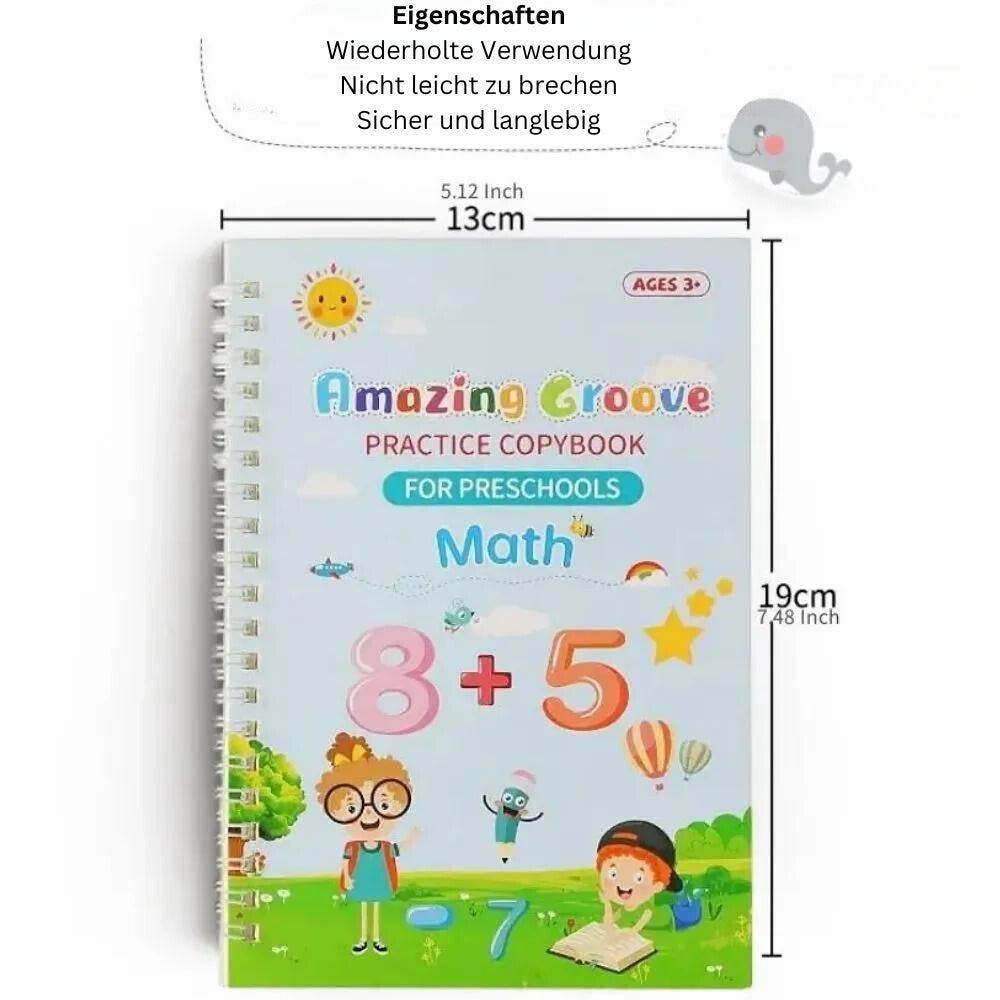 Wiederverwendbares Englisch Schreibübungsbuch für Kinder / Löschbares Kopierbuch